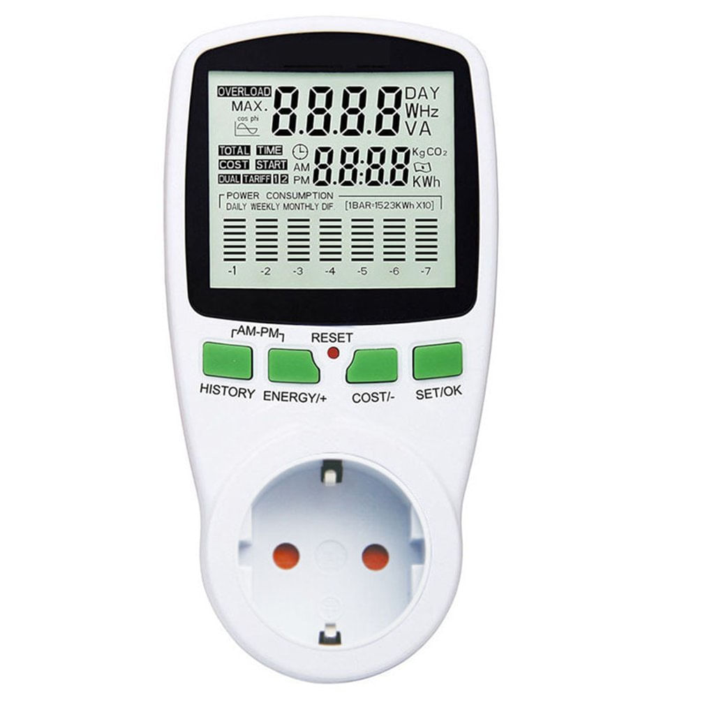 Lcd Digital Energy Meter Wattmeter Eletricidade Poder Kwh Ene