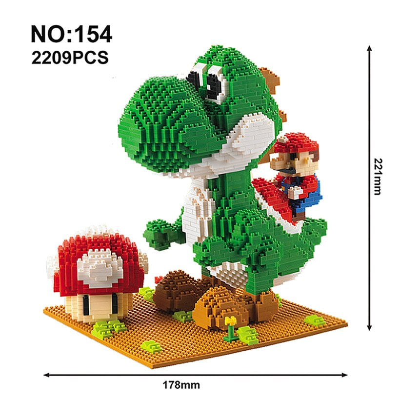 Mario Bros Yoshi Blocos De Construção Para Crianças Cartoon Brinquedos Anime