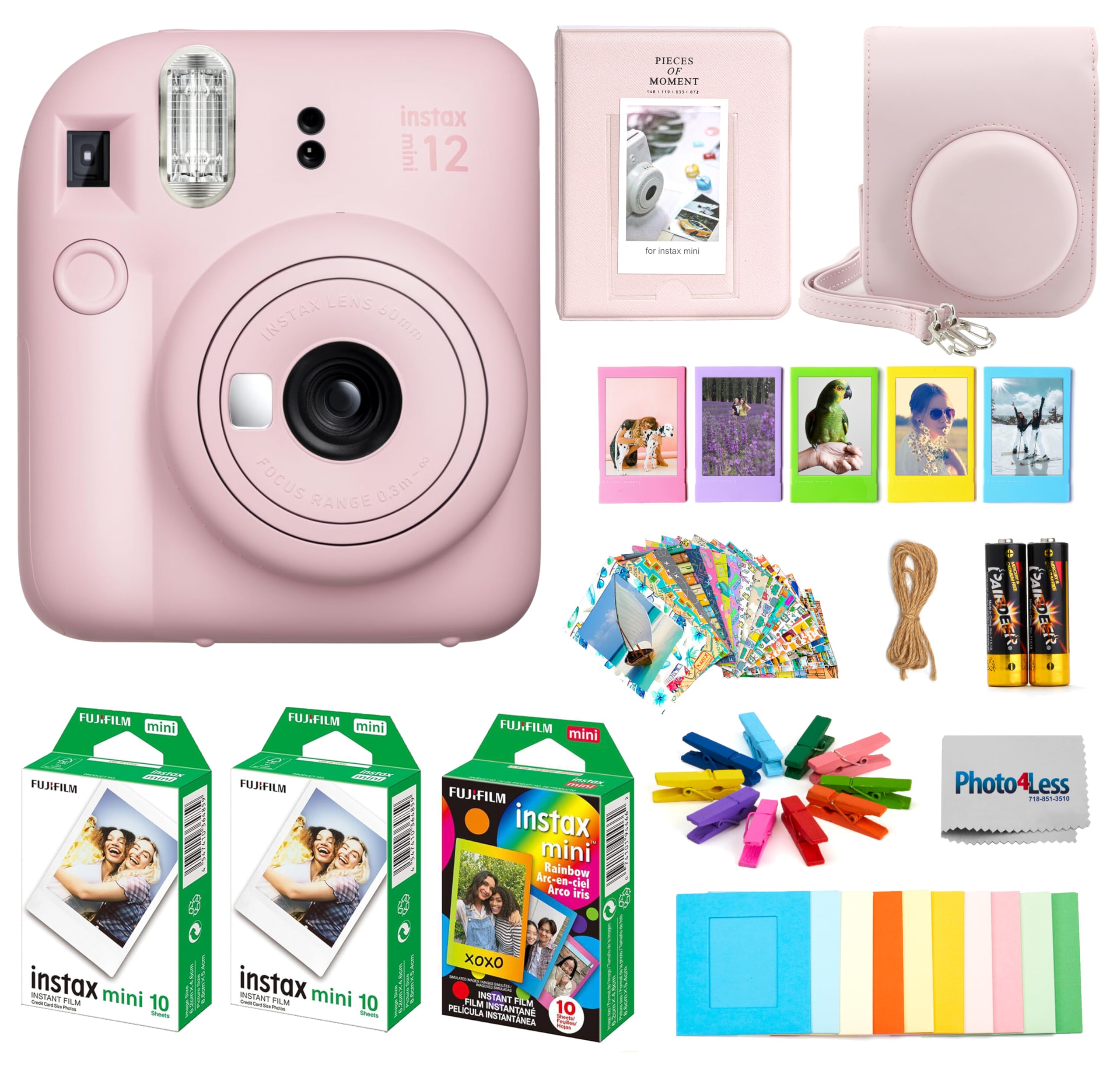 Câmera De Filme Instantâneo Fujifilm Instax Mini 12 Com Acessórios