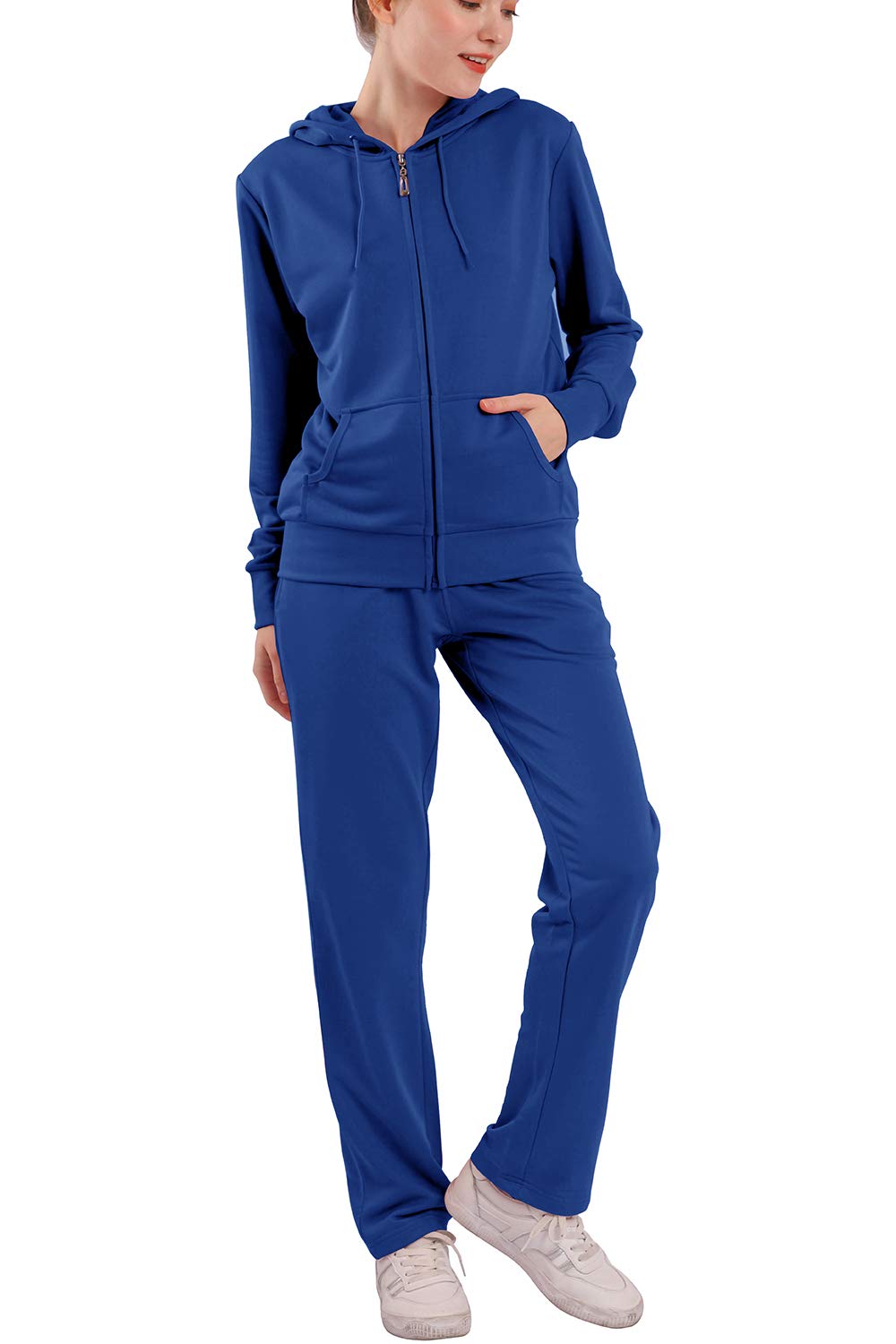 Agasalho Facitisu Para Mulheres, Moletons Com Capuz E Calças Azul Royal