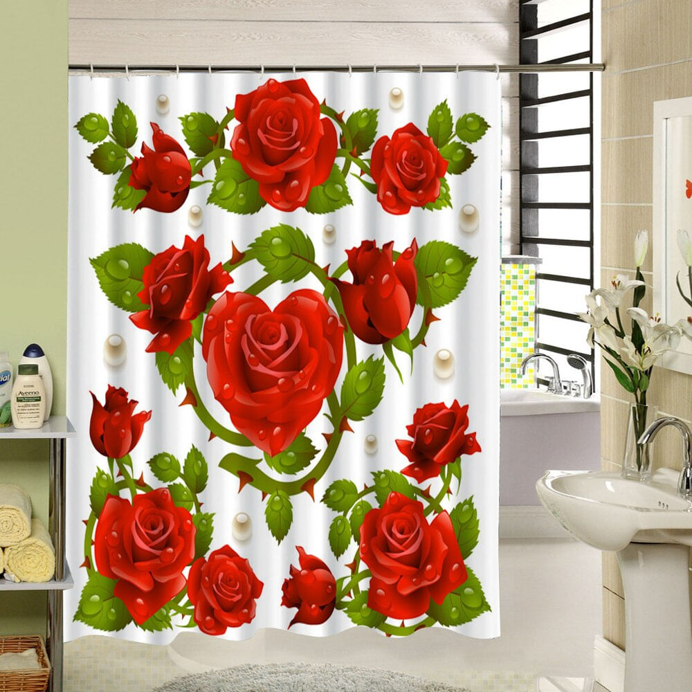 Cortina De Chuveiro De Flores Vermelhas Cresce No Rio Que Vê A Vida