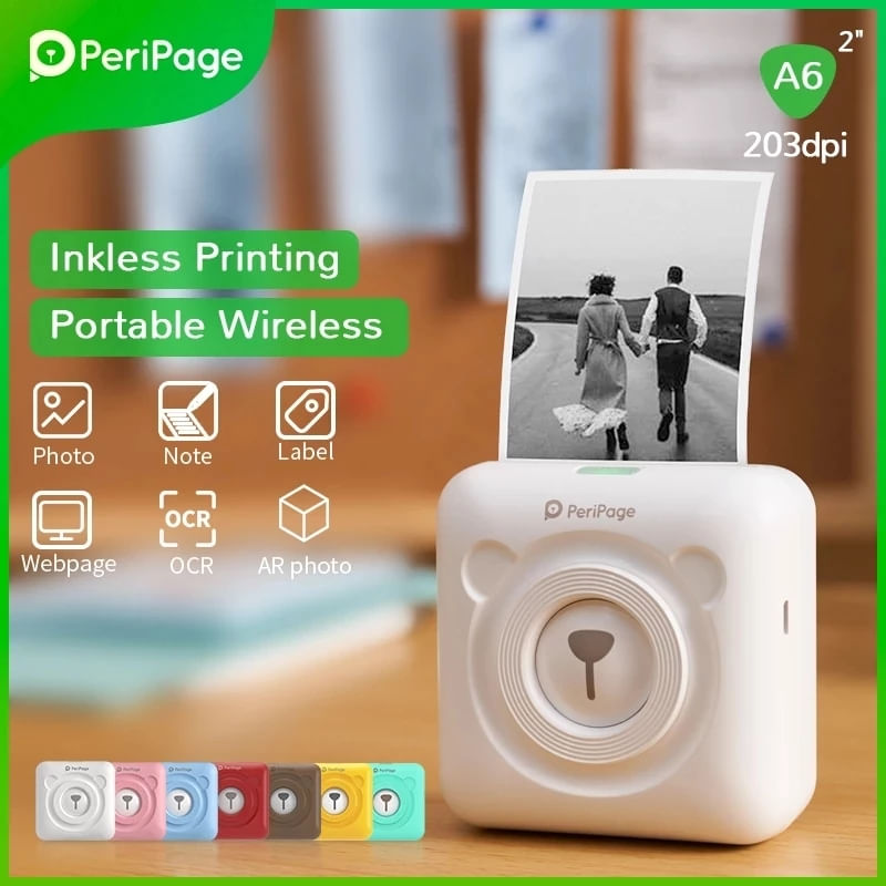 Mini Impressão Bluetooth Impressora Fotográfica Térmica Portátil 203pd