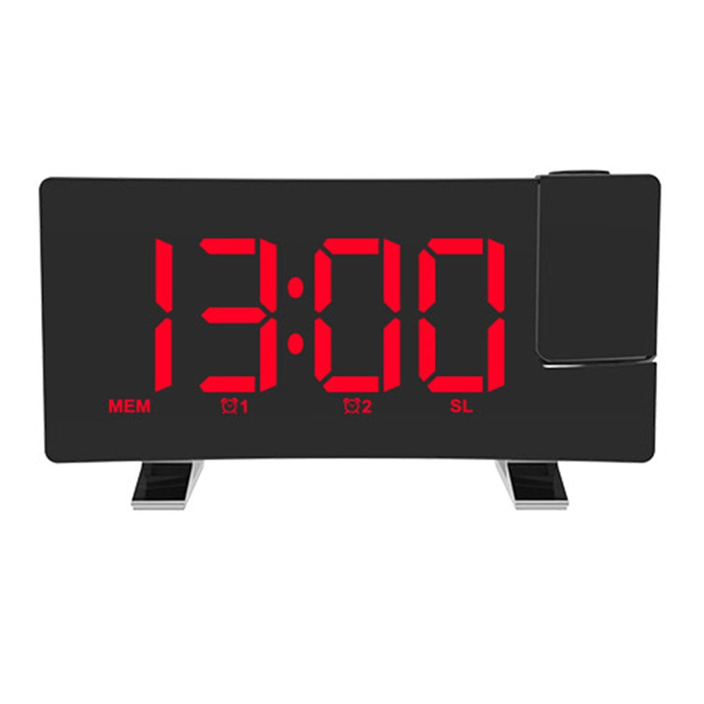 Despertador Rádio Led Projetor Grande Display Eletrônico Cur