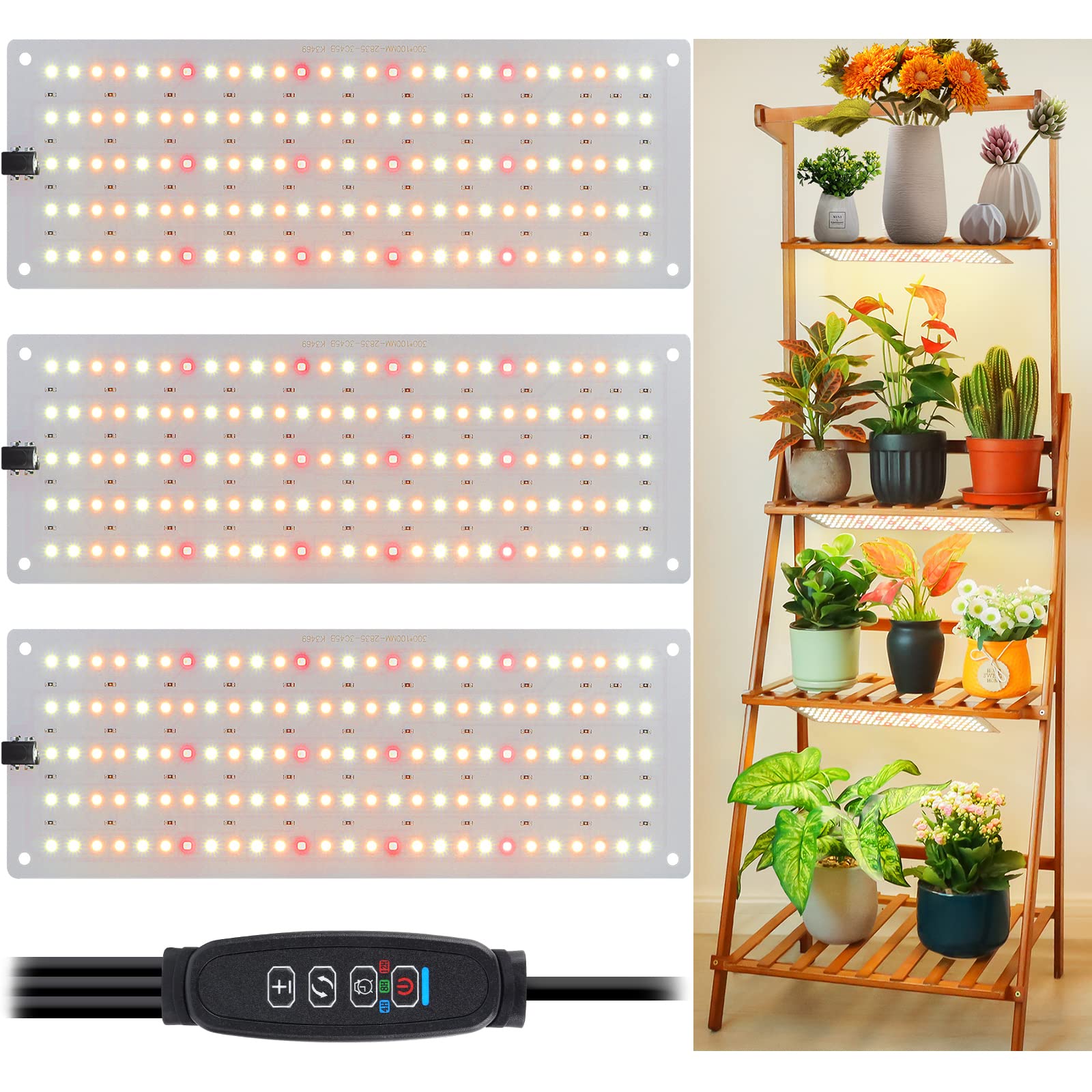 Plant Grow Light Lbw 405 Leds Full Spectrum 40w, Pacote Com 3