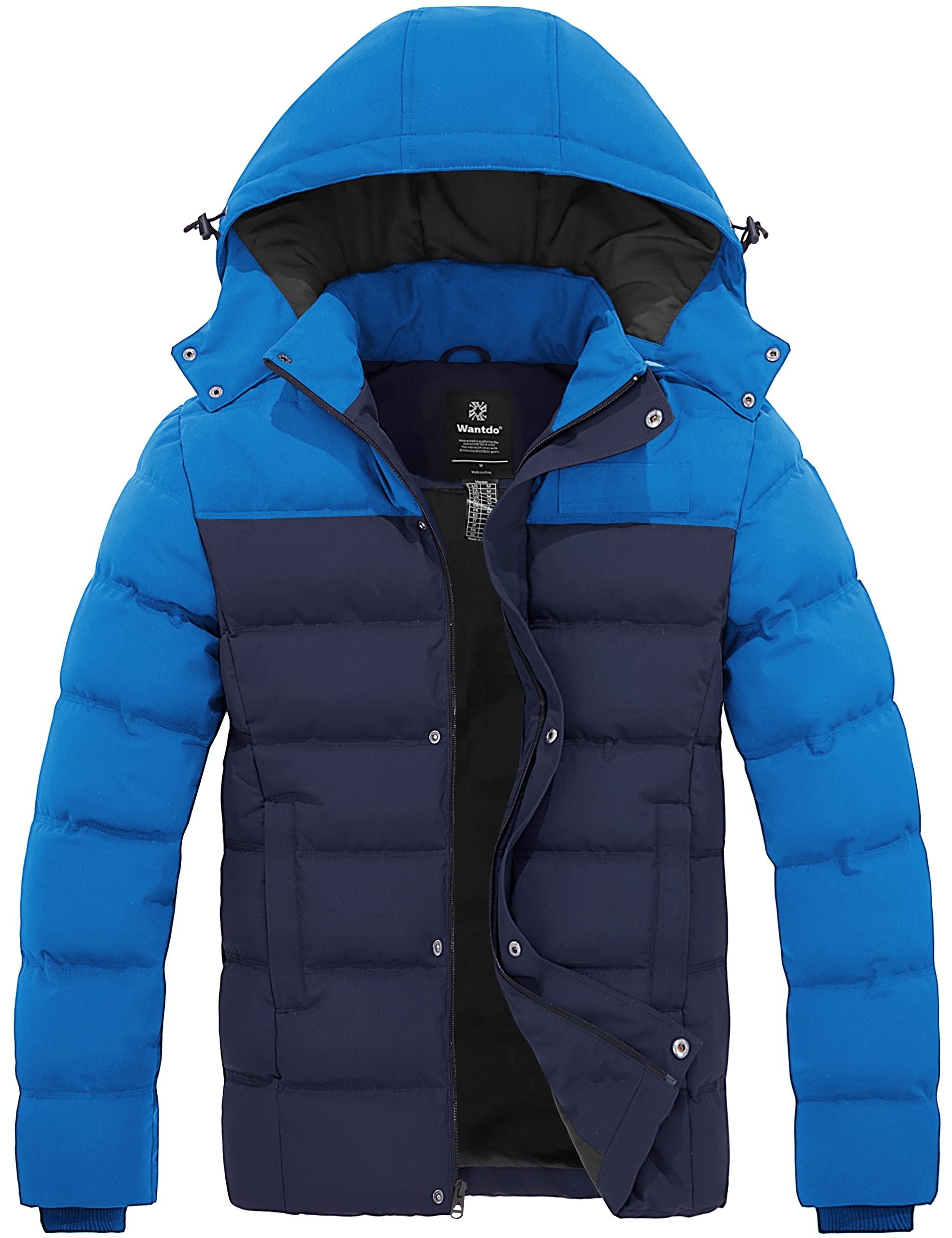 Casacos Bubble Embaláveis Masculinos Puffer Jacket Wantdo, Azul Marinho