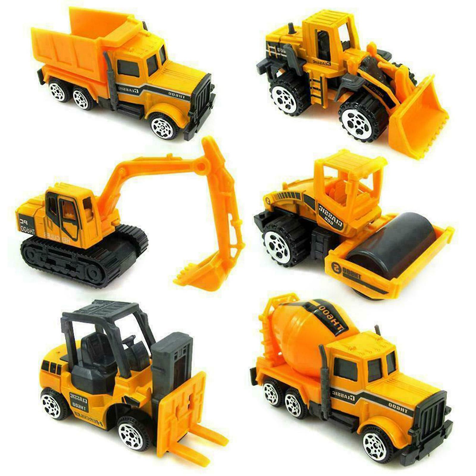 6 Pc Diecast Mini Liga Inercial Engenharia Veículo Dump Tr