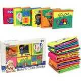 Os Primeiros 6pcs Não-tóxicos Livros De Pano Macio, Guincho, Cascalho, C