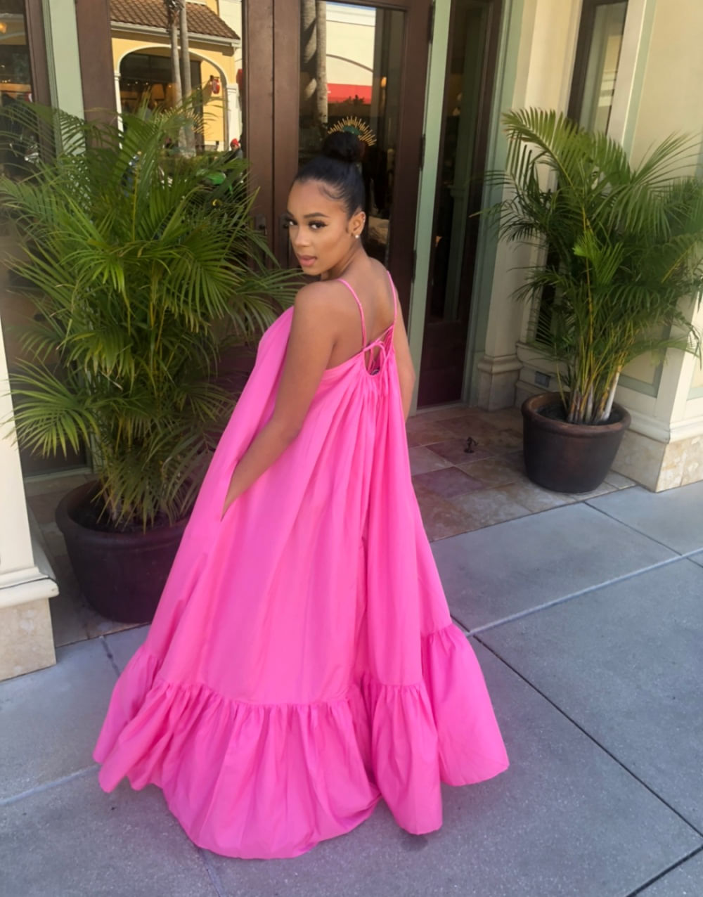 Europeu E Americano Sem Mangas Cor Sólida Swing Dress S