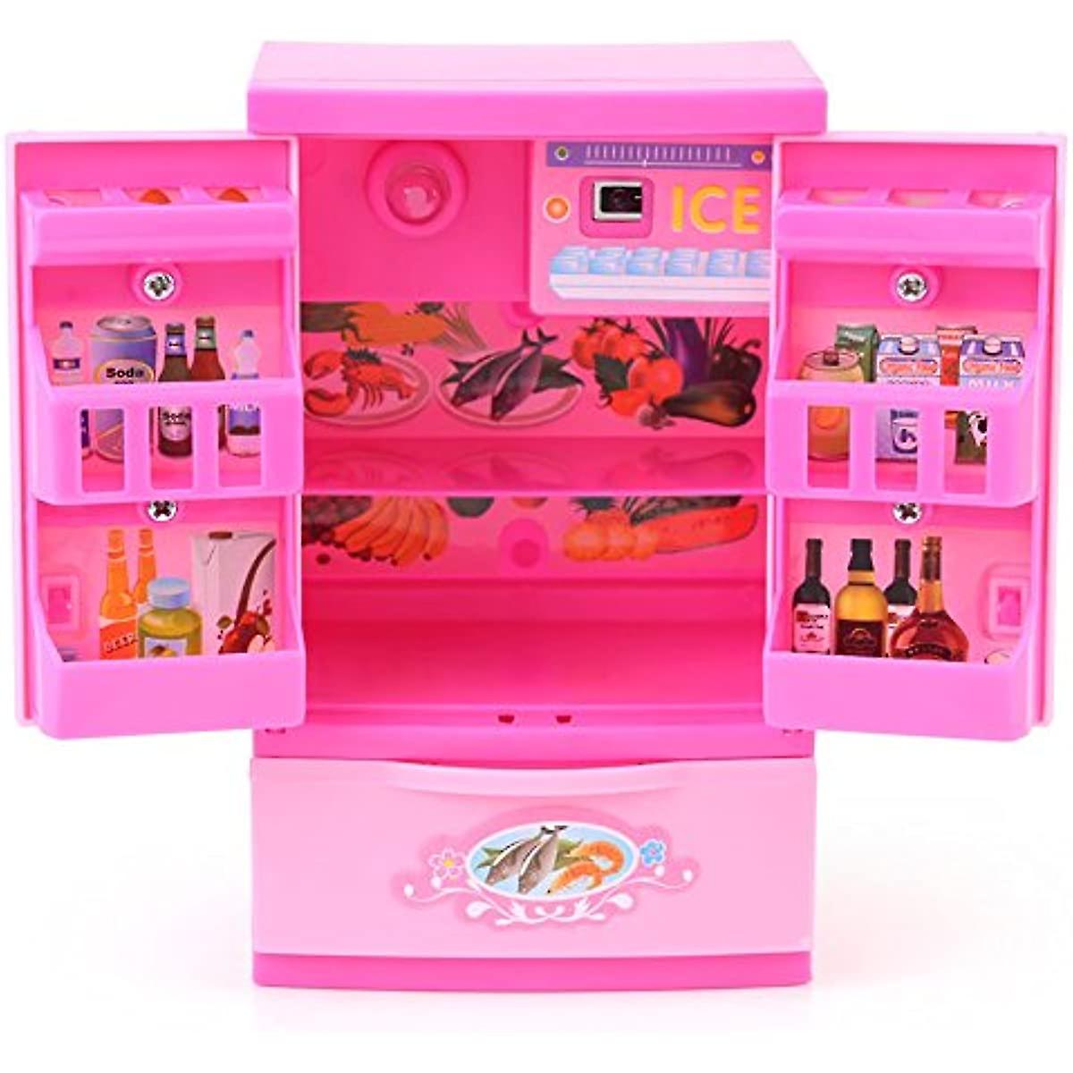 Crianças Cozinha Artificial Geladeira Mini Geladeira Play Food D