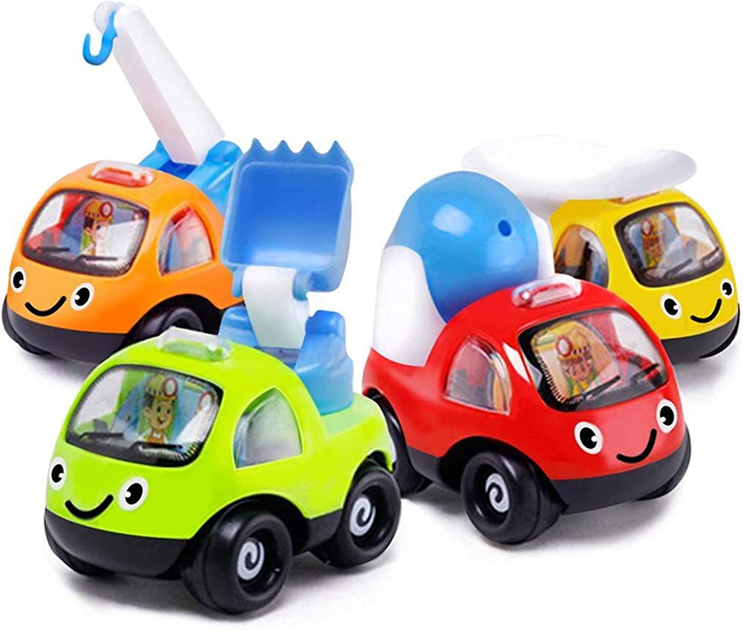 4pcs Fricção Alimentado Carro Brinquedo Para Crianças Empurrar E Ir Carro Carrinho