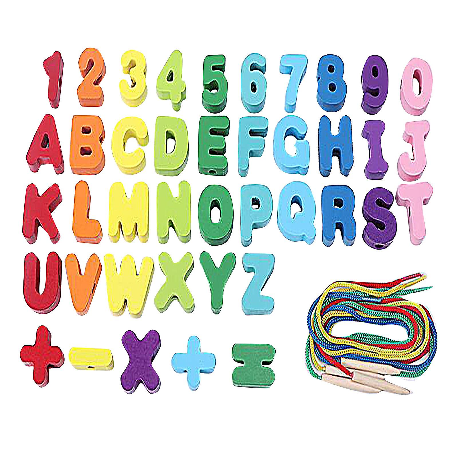 Contas De Madeira Rosqueando Contas Atividade Bloqueia Crianças Aprendendo E