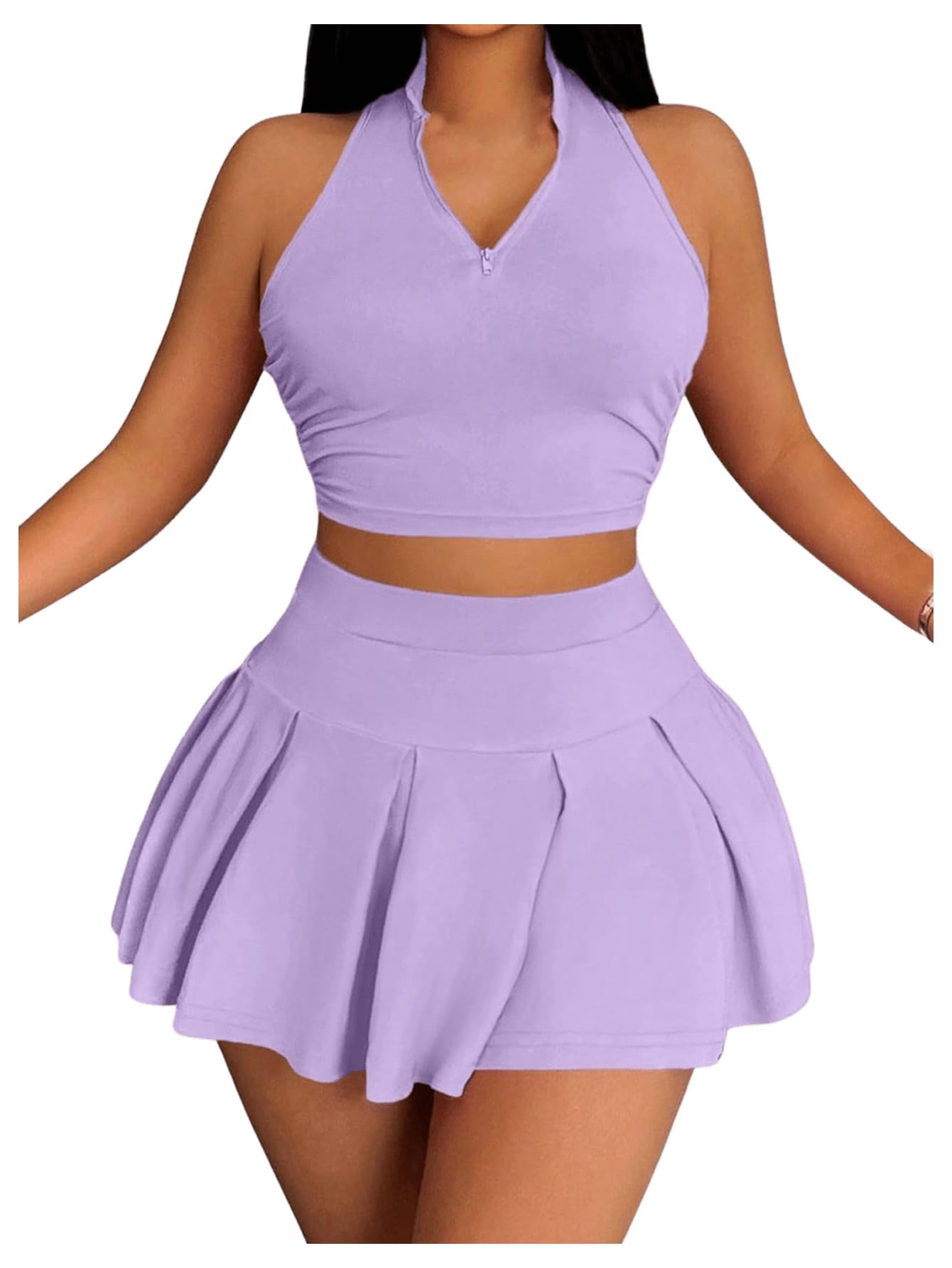 Outfit Soly Hux, Camiseta Regata E Saia Femininas De Verão, 2 Peças