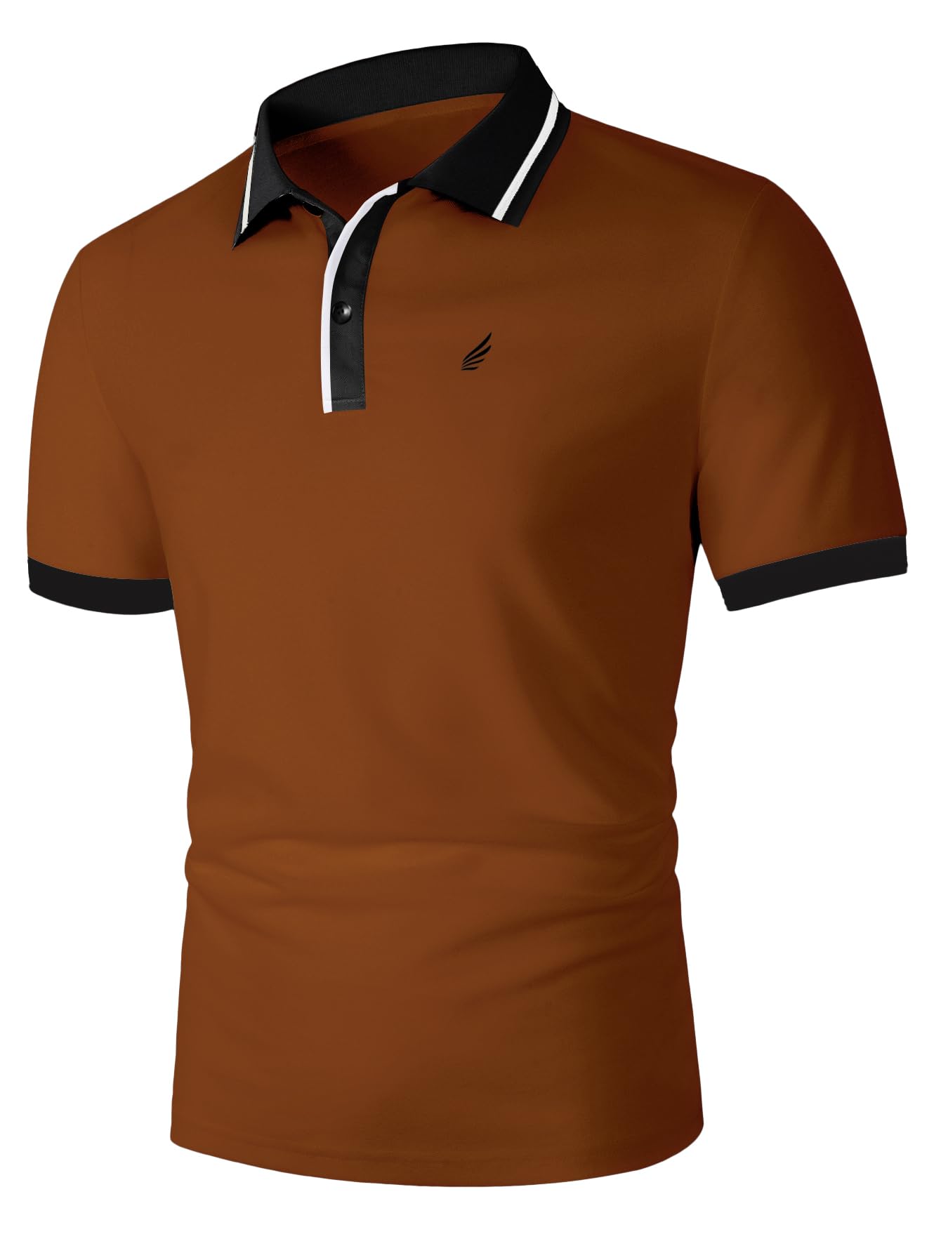 Camisa De Golfe Soly Hux Masculina De Tênis De Manga Curta Marrom Gg