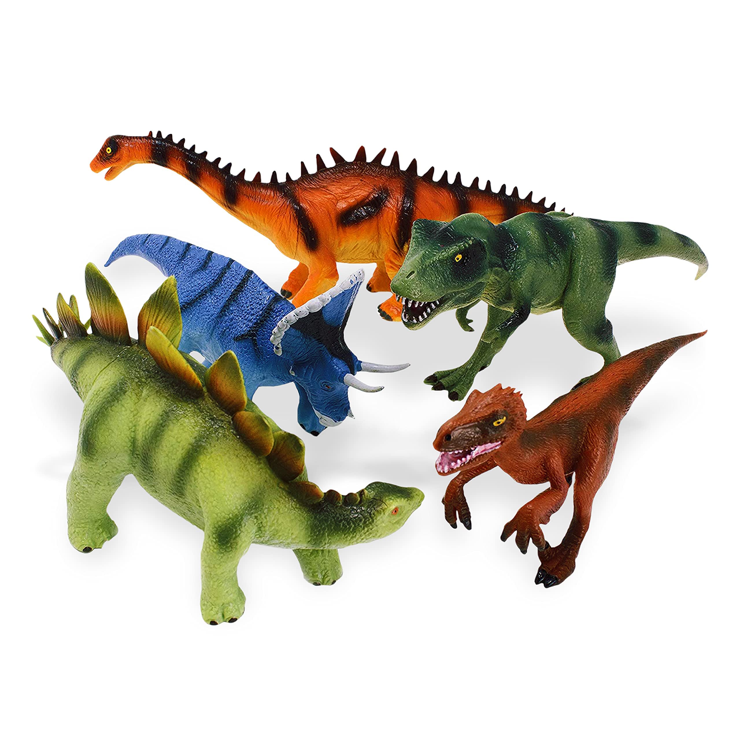 Conjunto De Brinquedos De Dinossauro Boley Classic Com Etiquetas Dino Guide, 5 Peças Para Crianças A Partir De 3 Anos