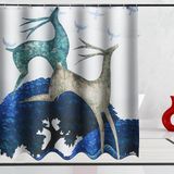 180x180cm Chuveiro Cortina Digital Impressão De Renas Cartoon