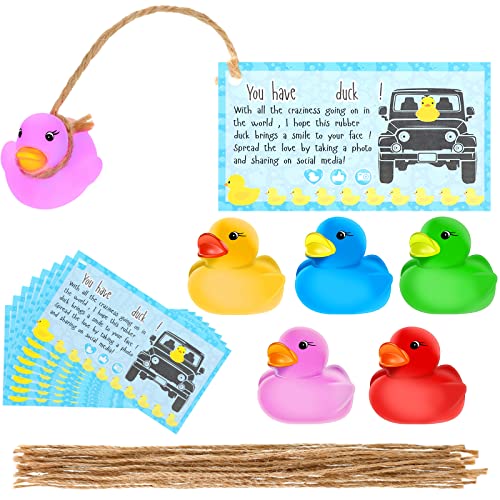 60 Peças Duck Cards Com Patos De Borracha E Cordas, Pequeno