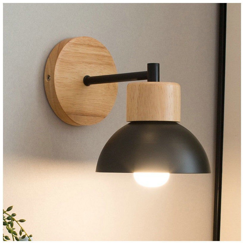 Arandelas De Parede Madeira Moderna Creative Wall Lamp E