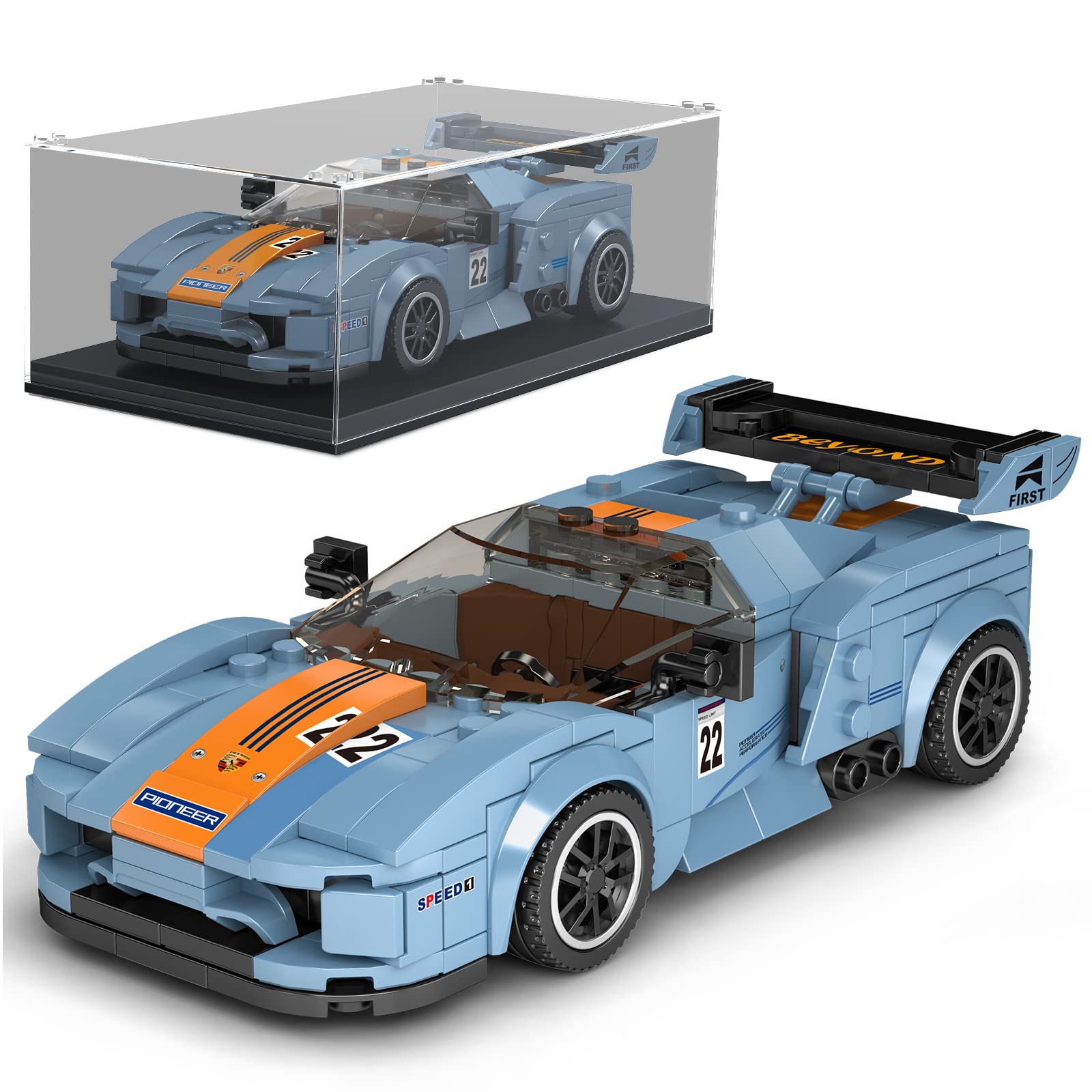 Molde De Brinquedo De Construção King Speed Champions 918 Rsr Com Vitrine
