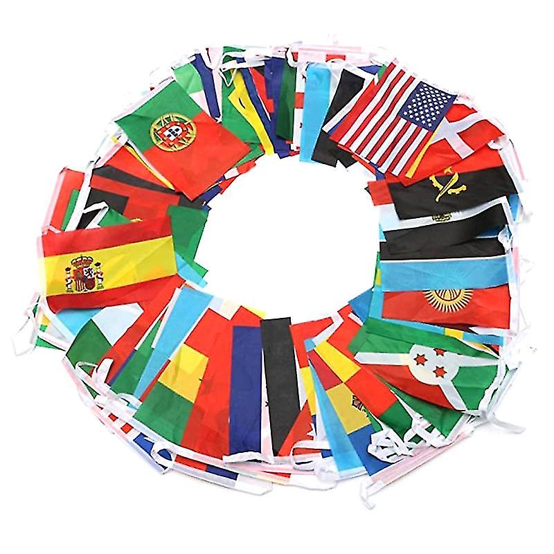 100 Países String Flag International Bunting Pennant Bann