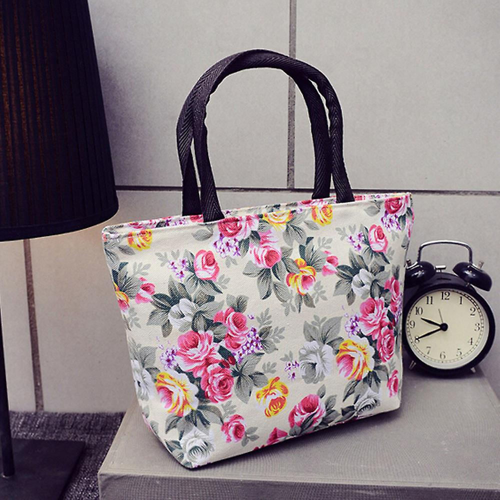Bolsa Tote Feminina Estampada Em Lona Para Compras E Ombro