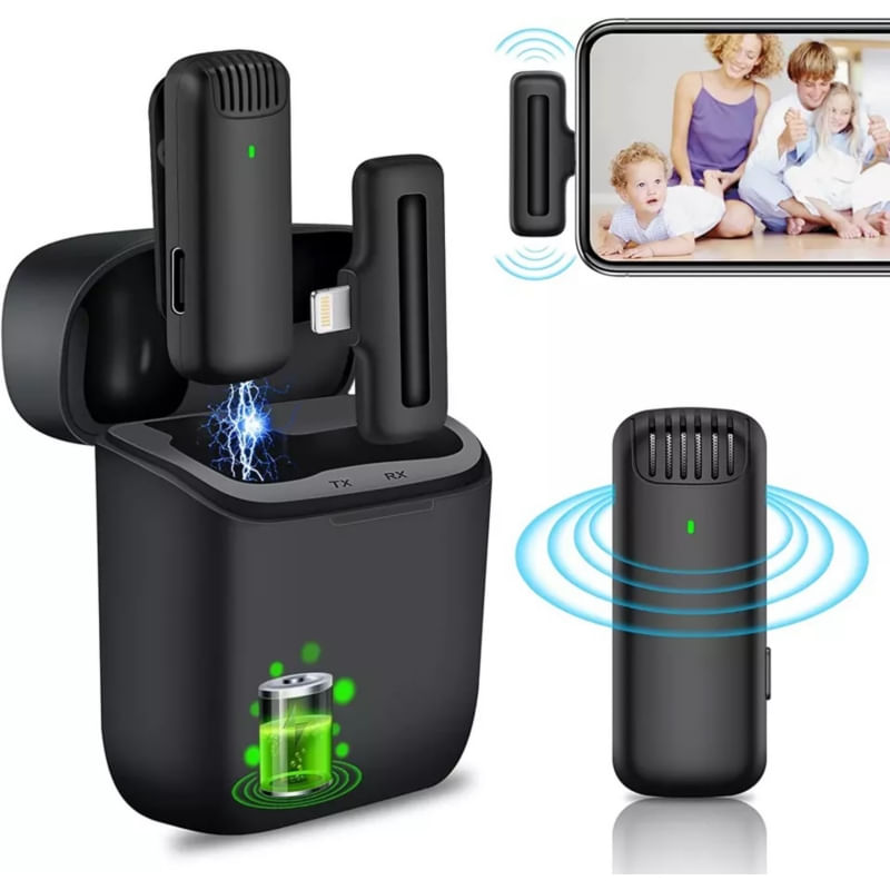 Aba De Microfone Sem Fio Para Iphone Com Redução De Ruído