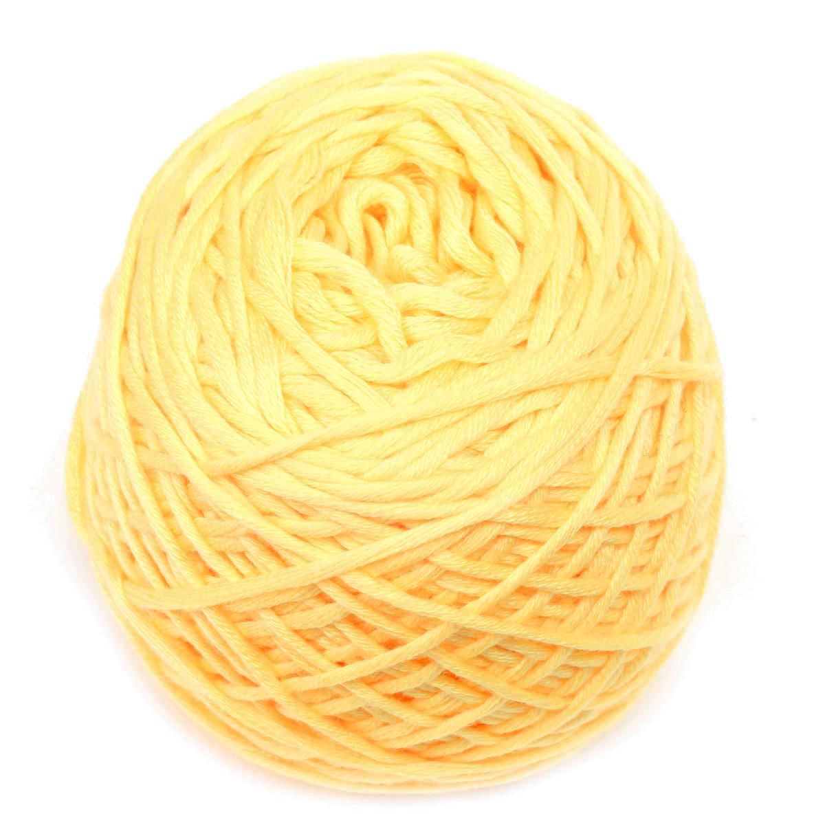 Bola De Lã Lisa De Malha De Algodão Dupla Natural 200g 01 One