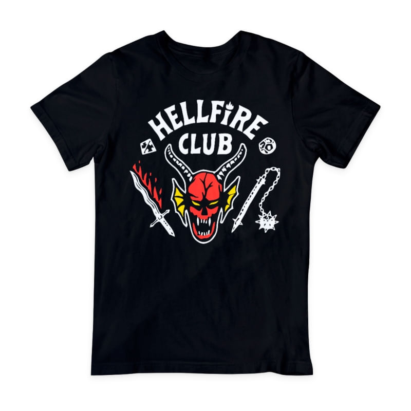 Camiseta Helfire Club Stranger Things Unissex 100% Algodão