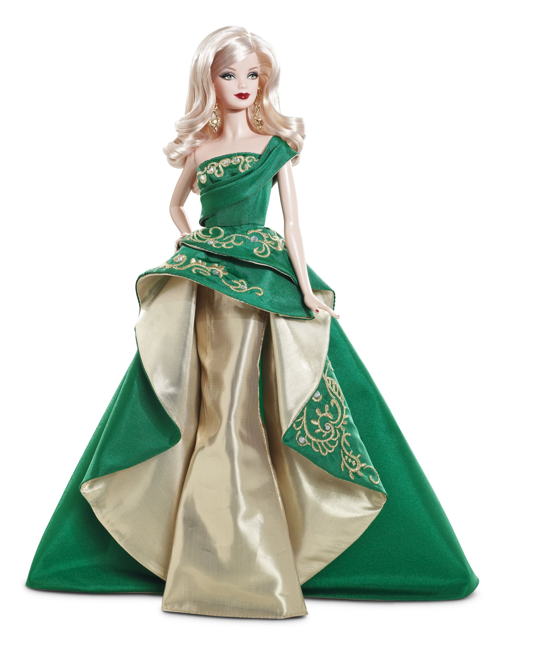 Boneca Barbie Collector 2011 Holiday Com Vestido Verde Esmeralda