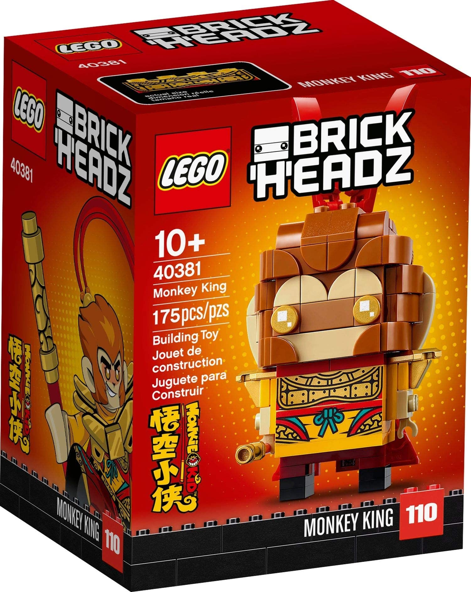 Conjunto Toy Lego Brickheadz Monkey King (40381) Para Crianças Com Mais De 10 Anos