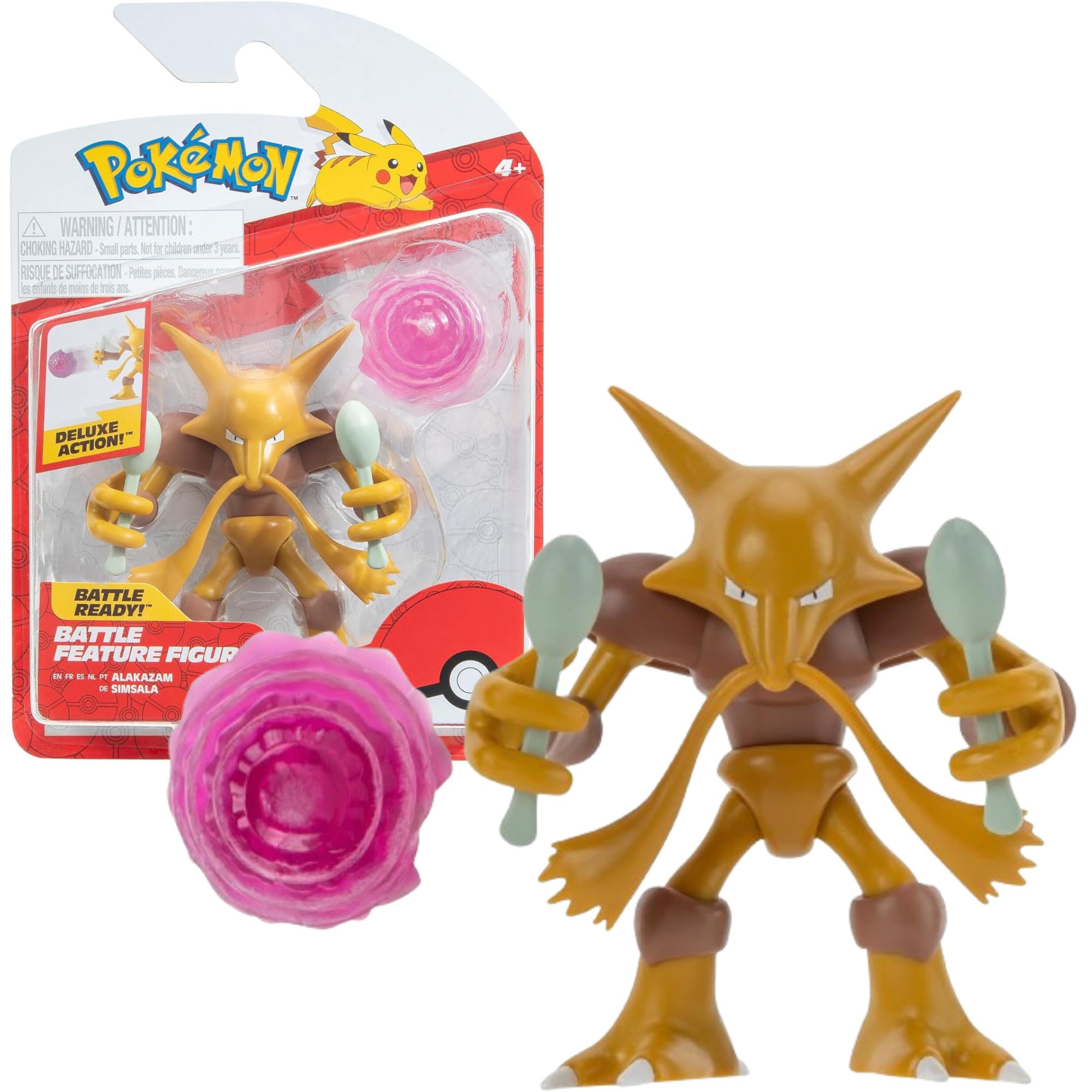 Boneco De Ação Pokémon Alakazam Battle Feature 11,4 Cm