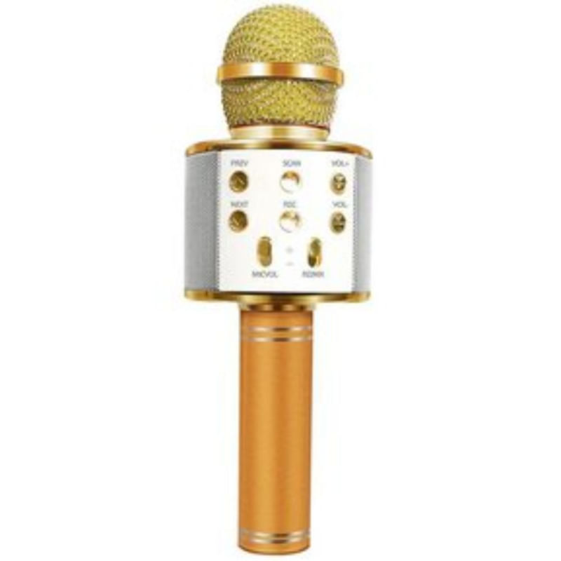 Microfone Bluetooth Sem Fio Dorado Para Karaokê