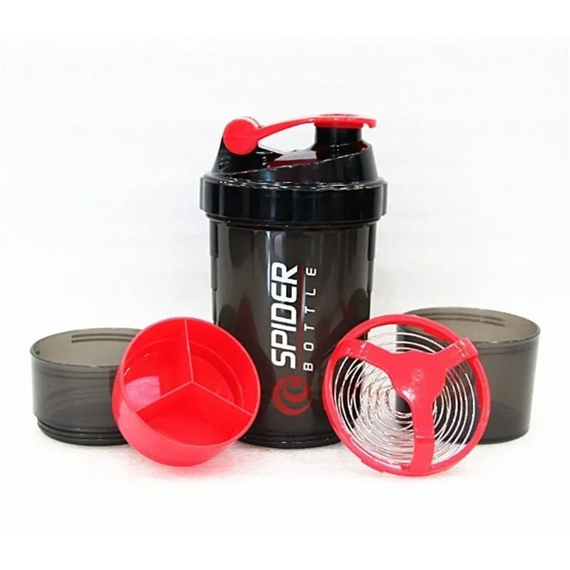 Shaker Beater Protein 500ml Com 3 Compartimentos Em Aço Inoxidável
