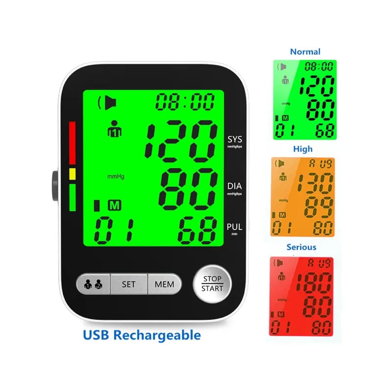 Monitor Digital De Pressão Arterial Recarregável Com Voz No Span
