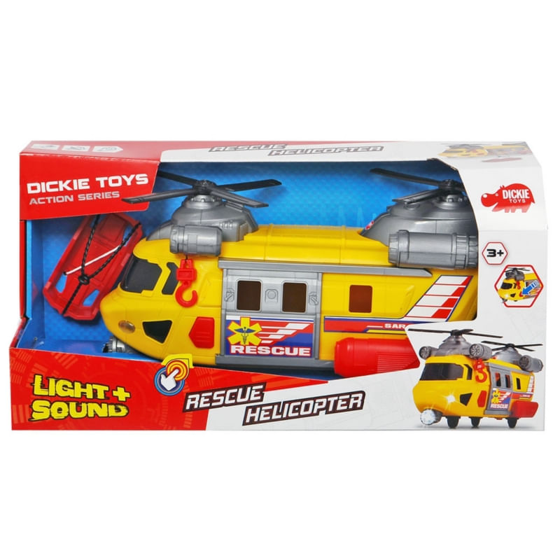 Helicóptero De Resgate Dickie Toys Com Luzes E Sons Para Crianças