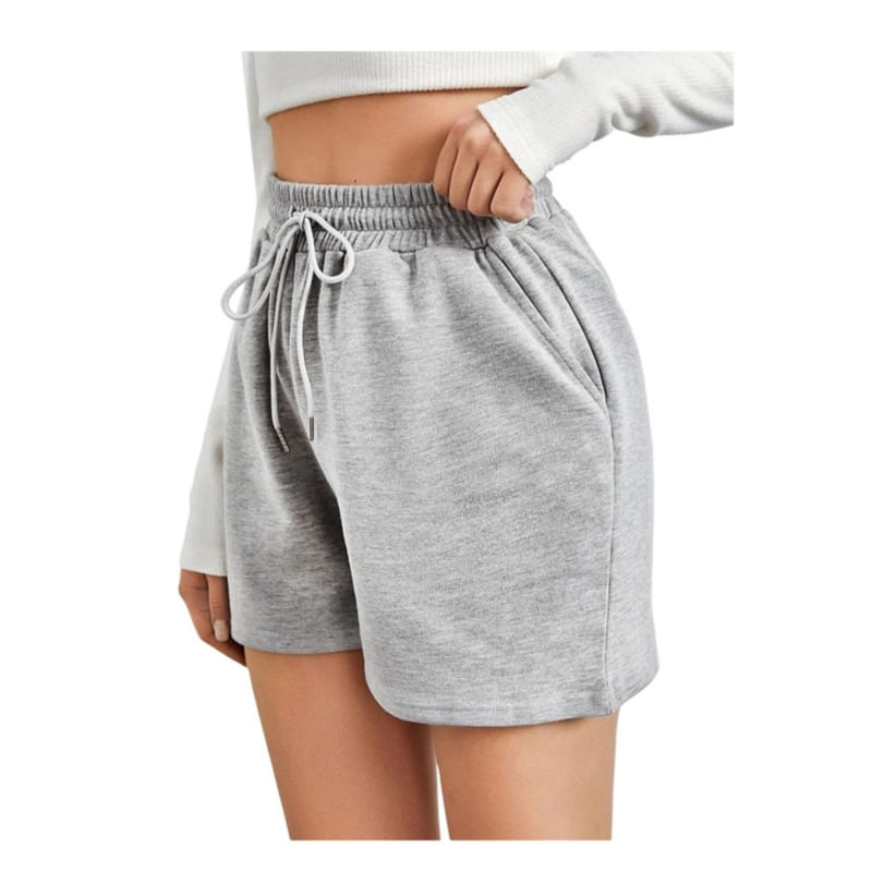 Shorts Esportivos De Algodão Para Mulheres Com Bolsos E Alça