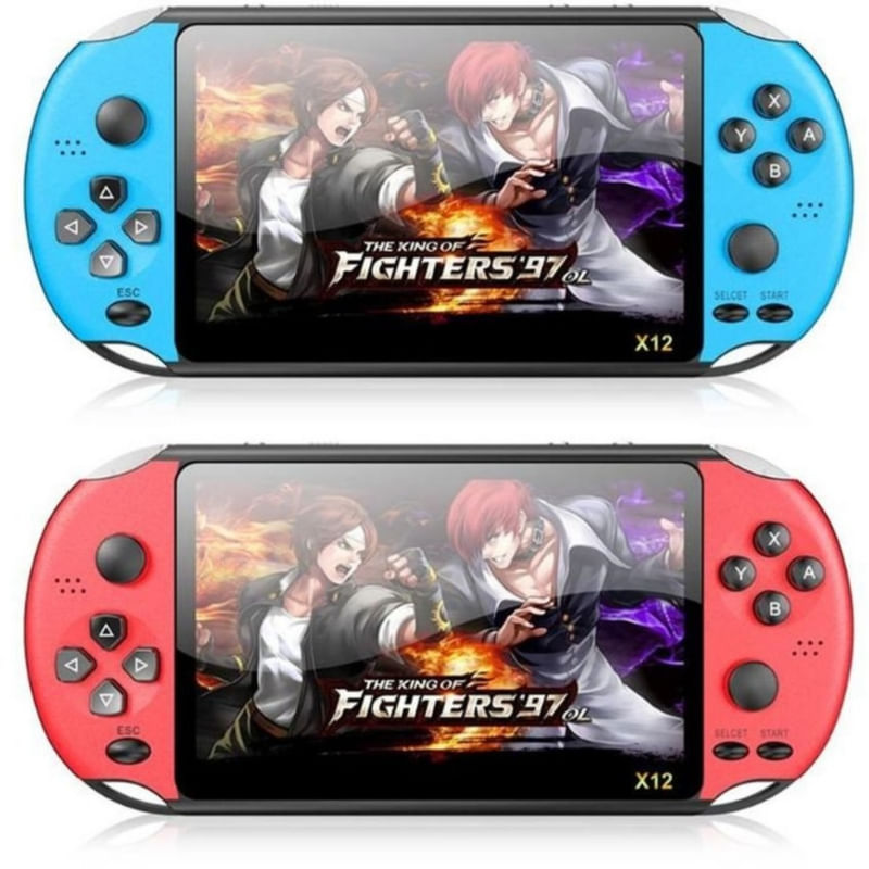 Console De Videogame Retro X12 De 5,1 Polegadas Vermelho Azul Com 8 GB De Memória