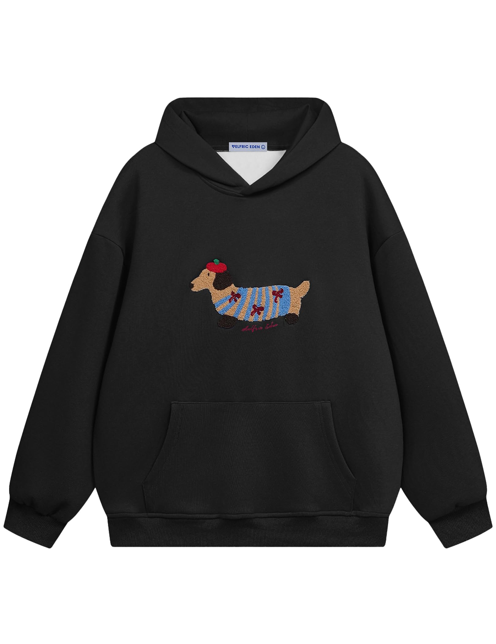 Moletom Com Capuz Aelfric Eden Cartoon Dog Couple, Preto