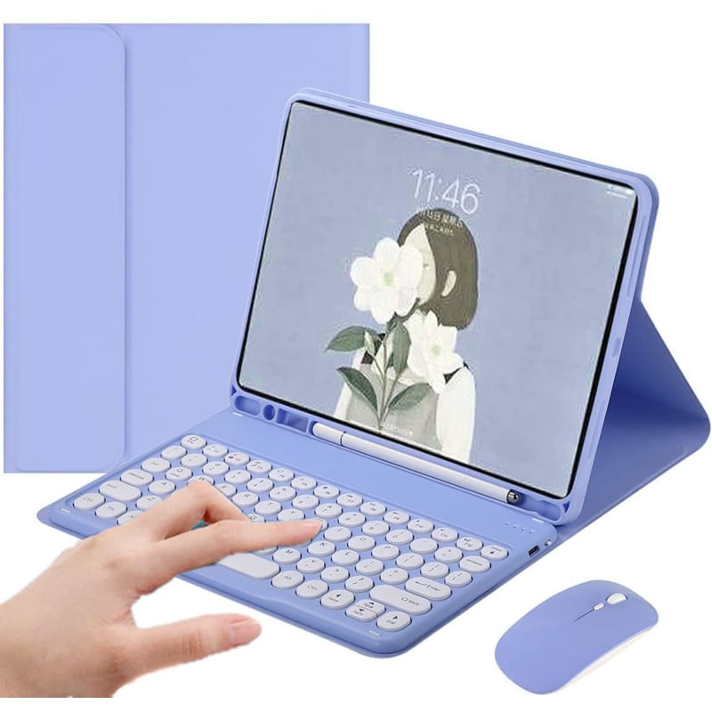 Capa Com Teclado E Mouse Removíveis Para Ipad 9.7/10.2