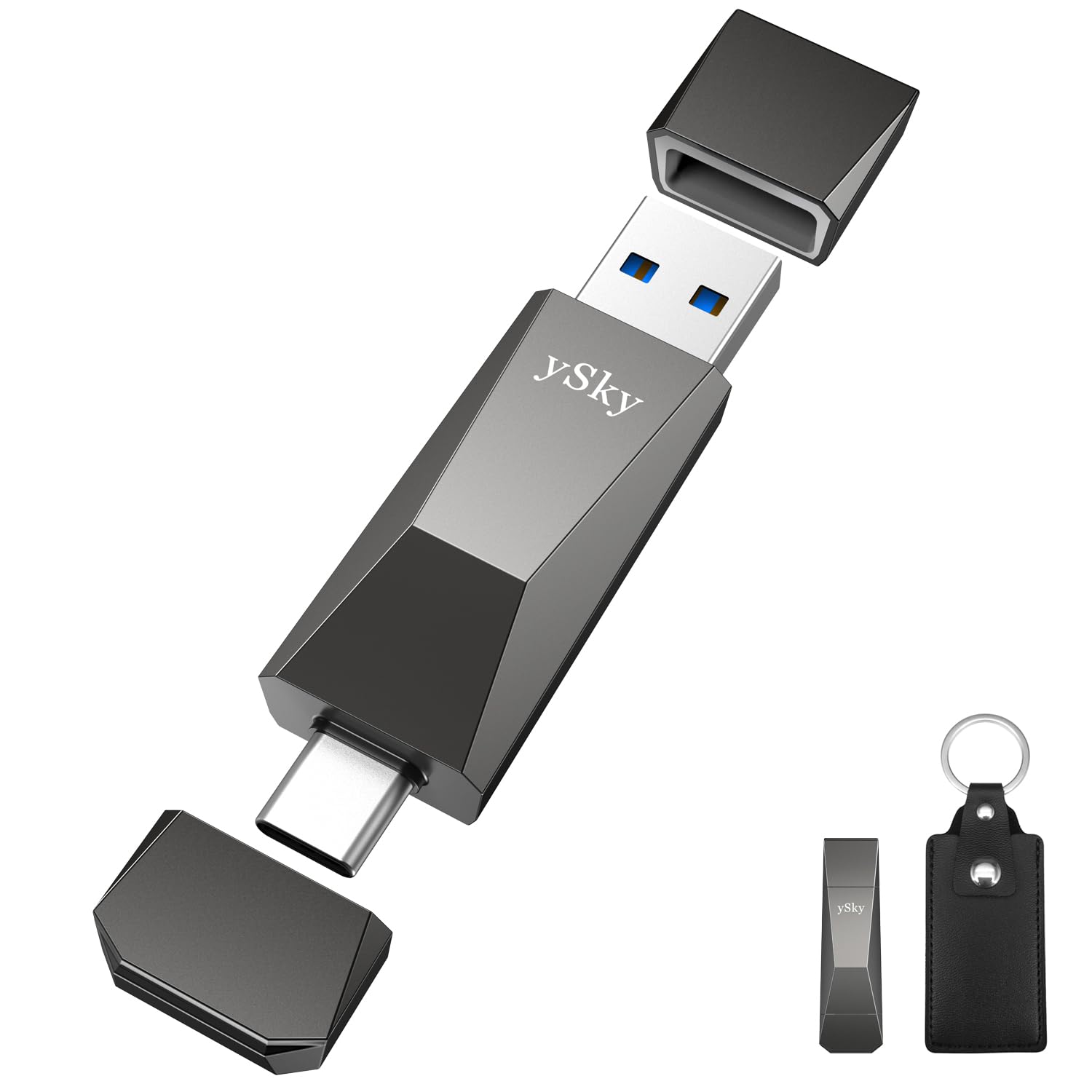 Unidade Flash Usb Ysky 256gb Usb 3.2 Gen2 1000mb/s Prateada