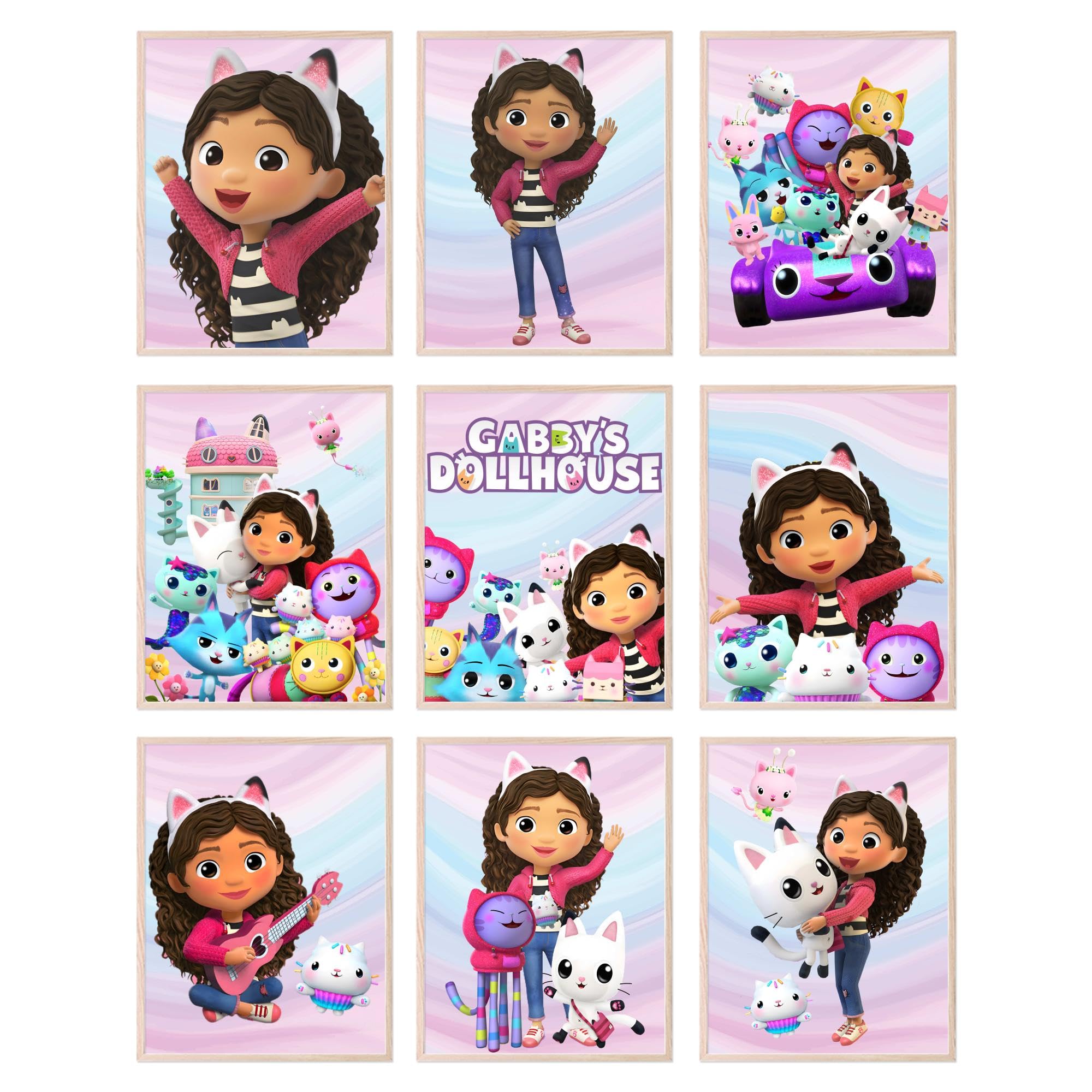 Poster Bigwig Prints Gabby's Dollhouse Sem Moldura, Conjunto De 9