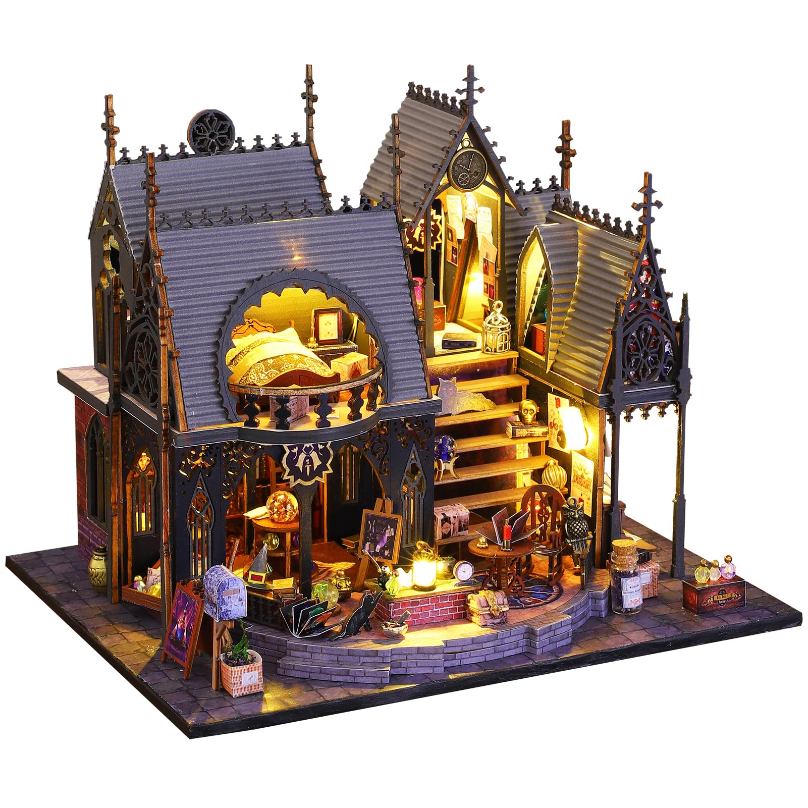 Dollhouse Spilay Miniature Com Móveis Diy Wooden Crafts 1:24