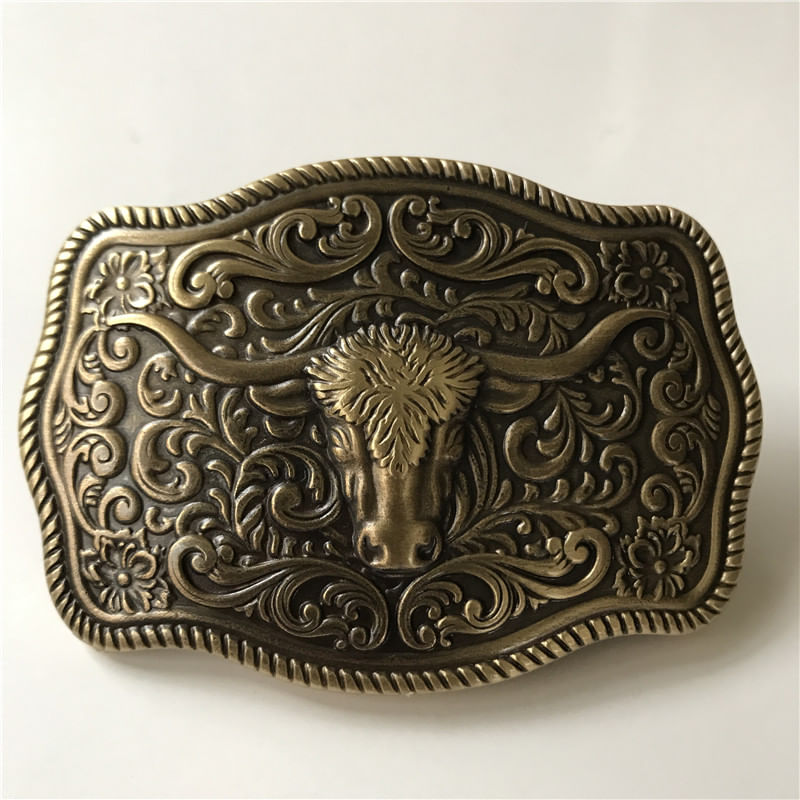 Fivela De Cinto Fivelas De Metal Bull Head Cowboy Em Latão Sólido
