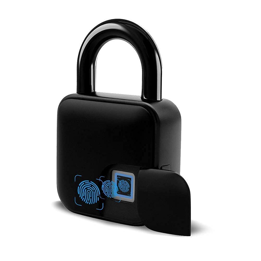 Cadeado De Impressão Digital Inteligente Sonew Anti Theft À Prova D'água Preto