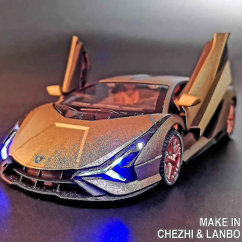 01:24 Tamanho Grande Lamborghini Sian Alloy Car Modelo Die Cast Spor