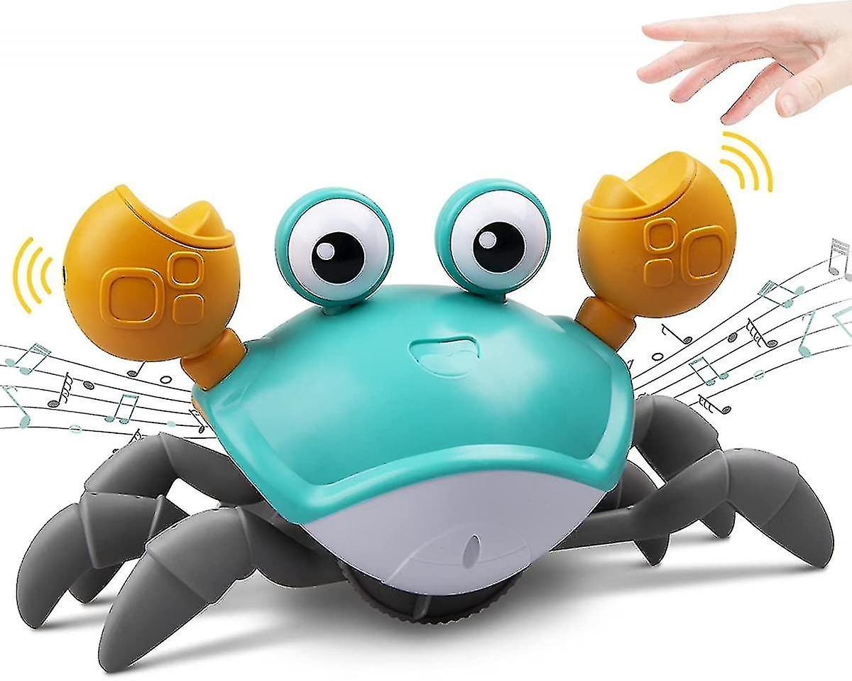 Brinquedo Verde Do Bebê Do Caranguejo Rastejante Com Música E Luz Conduzida Para