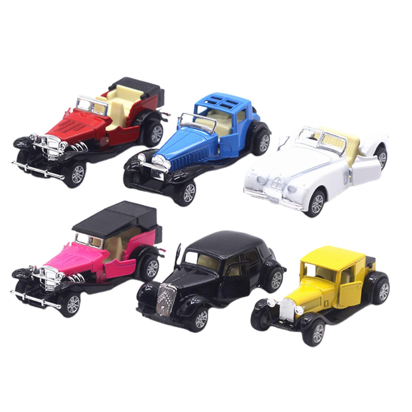 Farfi 6pcs Pull-back Carro Clássico Presentes Modelo De Carro Mini 1/64 S