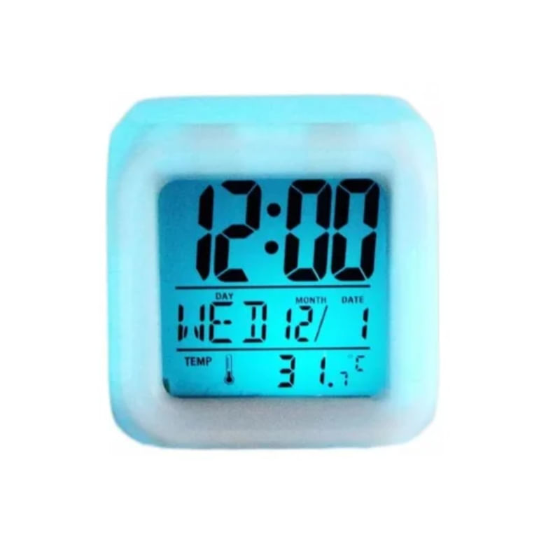Relógio Digital Led Alarm Clock Cube Com Temperatura