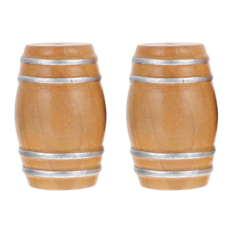 2pcs Mini Dollhouse Bebida Acessórios De Madeira Barril De Cerveja Bar Co