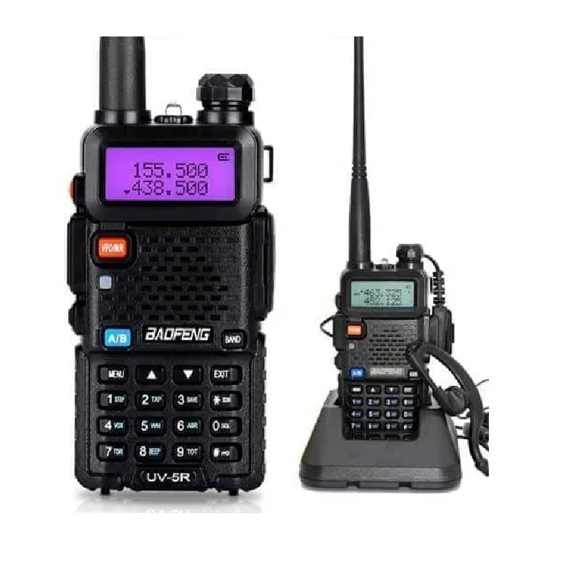 Transmissor De Rádio Walkie Talkie Vhf Uhf Fm De Banda Dupla Uv-5r