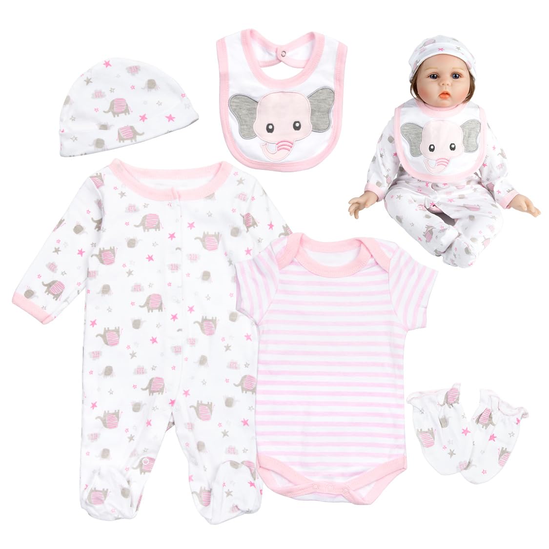 Roupas Para Bonecas Reborn Baby Doll, 22 Polegadas, 5 Peças
